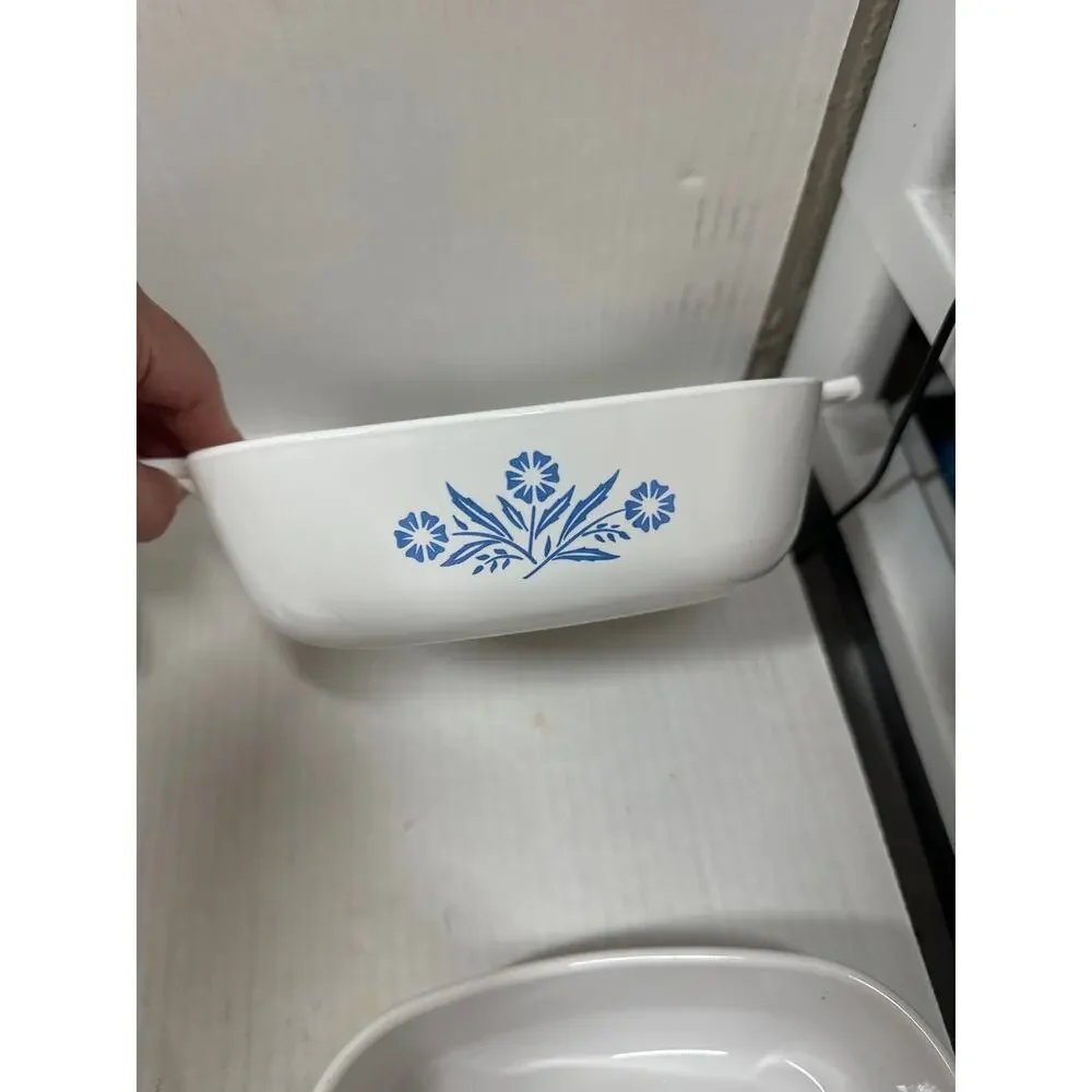 Corningware Lot of 4‎ - Blue Cornflower -  A-11/2-B,  P-1-B, A-1-B,  A-1-B White